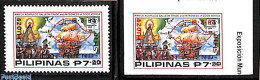 Delcampe - Philippines 1984 Mexican Friendship 2v (red & Black Overprints), Mint NH, History - Transport - Various - Explorers - .. - Explorateurs