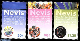 Delcampe - Nevis 2000 Carifesta 3v, Mint NH - St.Kitts-et-Nevis ( 1983-...)