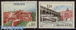 Delcampe - Monaco 1969 Definitives 2v, Mint NH, Art - Castles & Fortifications - Ungebraucht