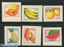 Delcampe - Brazil 1998 Fruits 5v S-a Gulf Pattern Perforated, Mint NH, Nature - Fruit - Neufs