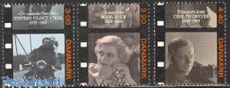Delcampe - Denmark 1989 Film Industry 3v, Mint NH, Performance Art - Transport - Film - Movie Stars - Motorcycles - Ungebraucht