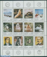 Delcampe - Argentina 1986 Antarctica 12v M/s, Mint NH, Nature - Science - Birds - Penguins - Sea Mammals - The Arctic & Antarctica - Neufs