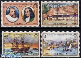 Delcampe - Bermuda 1984 Discovery Of Bermuda 4v, Mint NH, History - Transport - Explorers - Ships And Boats - Explorateurs