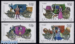 Delcampe - Bulgaria 2003 Coaches 4v, Mint NH, Nature - Transport - Dogs - Coaches - Art - Fashion - Neufs