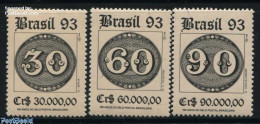 Delcampe - Brazil 1993 Brasiliana 3v, Mint NH, Stamps On Stamps - Neufs