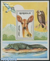 Delcampe - Mongolia 1991 African Animals S/s, Mint NH, Nature - Animals (others & Mixed) - Birds - Crocodiles - Reptiles - Mongolie
