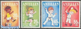 Delcampe - Netherlands Antilles 1986 Child Welfare, Sport 4v, Mint NH, Sport - Baseball - Judo - Sport (other And Mixed) - Tennis - Baseball