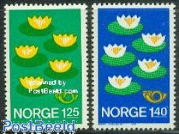 Delcampe - Norway 1977 Norden 2v, Matte Gum, Mint NH, History - Nature - Europa Hang-on Issues - Flowers & Plants - Ungebraucht