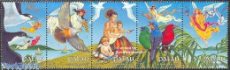 Delcampe - Palau 1989 Christmas 5v [::::], Mint NH, Nature - Religion - Transport - Birds - Angels - Christmas - Ships And Boats .. - Christianity
