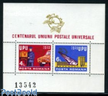 Delcampe - Romania 1974 UPU Centenary S/s, Mint NH, Transport - Post - U.P.U. - Automobiles - Art - Architecture - Unused Stamps