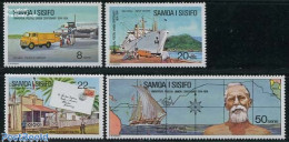 Delcampe - Samoa 1974 UPU Centenary 4v, Mint NH, Transport - Various - Post - Stamps On Stamps - U.P.U. - Automobiles - Aircraft .. - Poste