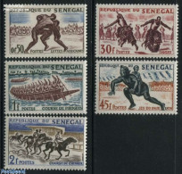 Delcampe - Senegal 1961 Sports 5v, Mint NH, Nature - Sport - Horses - Sport (other And Mixed) - Senegal (1960-...)