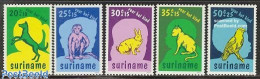 Delcampe - Suriname, Republic 1977 Child Welfare, Animals 5v, Mint NH, Nature - Animals (others & Mixed) - Birds - Cats - Dogs - .. - Surinam