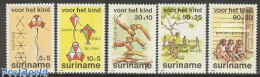 Delcampe - Suriname, Republic 1984 Child Welfare 5v, Mint NH, Sport - Various - Kiting - Toys & Children's Games - Surinam