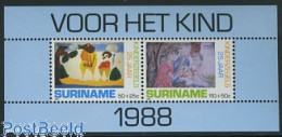Delcampe - Suriname, Republic 1988 Child Welfare S/s, Mint NH, Art - Children Drawings - Surinam