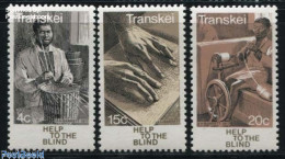 Delcampe - South Africa, Transkei 1977 Blind Aid 3v, Mint NH, Health - Various - Disabled Persons - Textiles - Handicaps