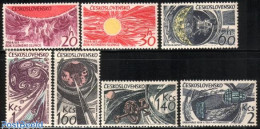 Delcampe - Czechoslovkia 1965 Quiet Sun Year 7v, Mint NH, Science - Transport - Astronomy - Space Exploration - Other & Unclassified