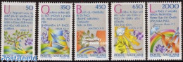 Delcampe - Vatican 1986 International Year Of Peace 5v, Mint NH, History - Religion - Peace - Bible Texts - Neufs