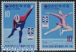 Delcampe - Korea, South 1972 Olympic Winter Games Sapporo 2v, Mint NH, Sport - Olympic Winter Games - Skating - Corée Du Sud