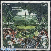 Delcampe - Brazil 2000 Environment 4v [+], Mint NH, Nature - Butterflies - Cat Family - Environment - Neufs