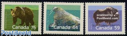 Delcampe - Canada 1989 Mammals 3v, Mint NH, Nature - Animals (others & Mixed) - Bears - Sea Mammals - Unused Stamps