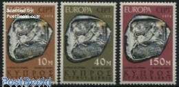 Delcampe - Cyprus 1974 Europa, Coin 3v, Mint NH, History - Various - Europa (cept) - Money On Stamps - Neufs