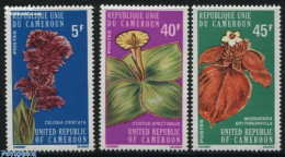 Delcampe - Cameroon 1975 Flowers 3v, Mint NH, Nature - Flowers & Plants - Kamerun (1960-...)