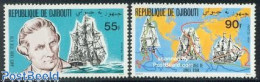 Delcampe - Djibouti 1980 James Cook 2v, Mint NH, History - Transport - Various - Explorers - Ships And Boats - Maps - Explorateurs