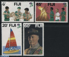Delcampe - Fiji 1982 75 Years Scouting 4v, Mint NH, Sport - Transport - Sailing - Scouting - Ships And Boats - Vela
