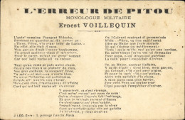 Delcampe - CPA L'erreur De Pitou Monologue Militaire Ernest Voillequin Militaria - Heimat