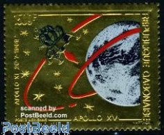 Delcampe - Gabon 1971 Apollo 15 1v Gold, Mint NH, Transport - Space Exploration - Nuovi