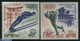 Delcampe - Gabon 1972 Olympic Winter Games Sapporo 2v, Mint NH, Sport - Olympic Winter Games - Skating - Skiing - Nuovi