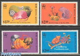 Delcampe - Hong Kong 1996 Year Of The Rat 4v, Mint NH, Nature - Various - Animals (others & Mixed) - New Year - Ongebruikt