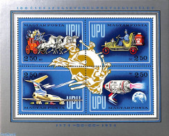 Delcampe - Hungary 1974 UPU Centenary S/s, Mint NH, Transport - Post - U.P.U. - Automobiles - Aircraft & Aviation - Space Explora.. - Ungebraucht