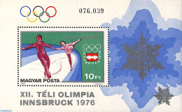 Delcampe - Hungary 1975 Olympic Winter Games Innsbruck S/s, Mint NH, Sport - Olympic Winter Games - Skating - Ungebraucht