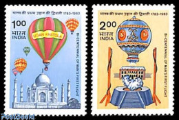 Delcampe - India 1983 Aviation Bicentenary 2v, Mint NH, Transport - Balloons - Neufs