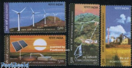 Delcampe - India 2007 New Energy Resources 4v, Mint NH, Nature - Science - Various - Water, Dams & Falls - Energy - Mills (Wind &.. - Neufs