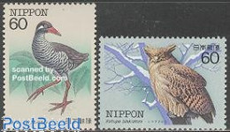 Delcampe - Japan 1983 Birds 2v, Mint NH, Nature - Birds - Owls - Unused Stamps