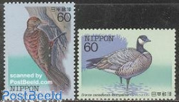 Delcampe - Japan 1983 Birds 2v, Mint NH, Nature - Birds - Woodpeckers - Geese - Unused Stamps