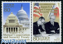 Delcampe - Japan 2010 Co-operation With USA 2v [:], Mint NH, History - Flags - Politicians - Unused Stamps