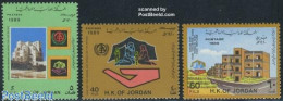 Delcampe - Jordan 1989 Refugees/construction Day 3v, Mint NH, History - Refugees - Art - Architecture - Réfugiés