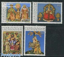 Delcampe - Liechtenstein 1976 Christmas 4v, Mint NH, Nature - Religion - Cats - Christmas - Ungebraucht