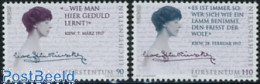 Delcampe - Liechtenstein 1996 Europa, Nora Kinsky 2v, Mint NH, History - Europa (cept) - Women - Art - Handwriting And Autographs - Neufs