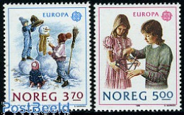 Delcampe - Norway 1989 Europa, Children Games 2v, Mint NH, History - Various - Europa (cept) - Toys & Children's Games - Neufs