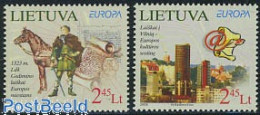 Delcampe - Lithuania 2008 Europa, The Letter 2v, Mint NH, History - Nature - Europa (cept) - Horses - Post - Art - Handwriting An.. - Poste