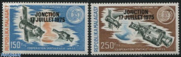 Delcampe - Madagascar 1975 Joction 2v Overprints, Mint NH, Transport - Space Exploration - Autres & Non Classés