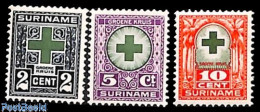 Delcampe - Suriname, Colony 1927 Green Cross 3v, Unused (hinged), Health - Health - Autres & Non Classés