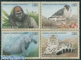 Delcampe - United Nations, Geneva 1993 Endangered Animals 4v [+], Mint NH, Nature - Animals (others & Mixed) - Birds - Birds Of P.. - Autres & Non Classés
