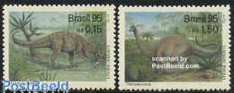 Delcampe - Brazil 1995 Prehistoric Animals 2v, Mint NH, Nature - Prehistoric Animals - Neufs