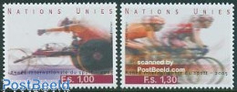 Delcampe - United Nations, Geneva 2005 Int. Sports Year 2v, Mint NH, Sport - Cycling - Sport (other And Mixed) - Cyclisme